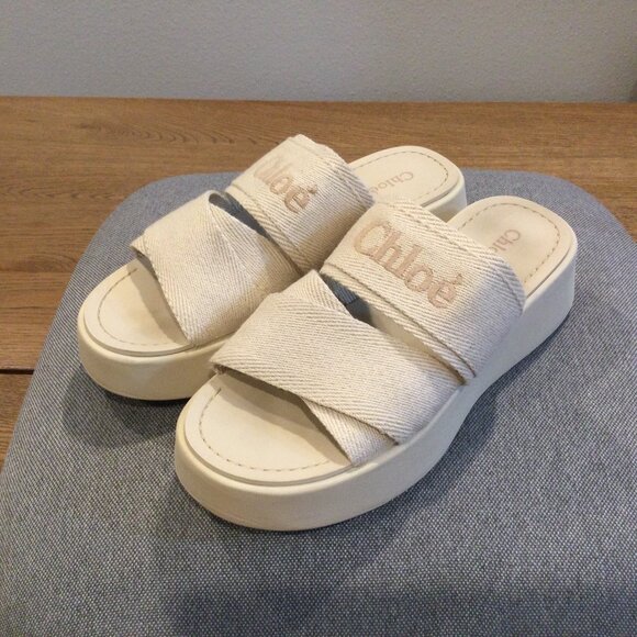 Authentic Chloe Mila Linen Sandals Size EU 36 - Picture 3 of 10